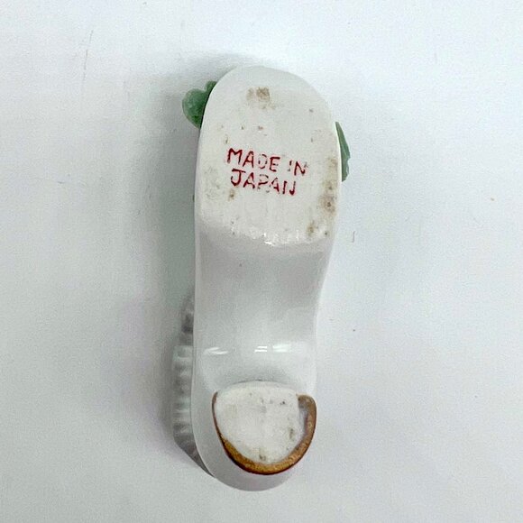 Vintage Made In Japan Porcelain Shoe Figurine Floral Gold Trim - Picture 9 of 9